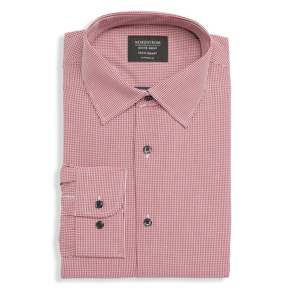NWT Mens Size 16 32/33 Nordstrom Tech Smart Stretch Check Dress Shirt NEW - Picture 6 of 6